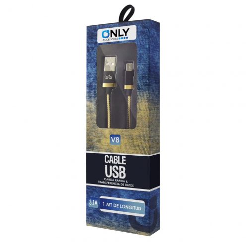 CABLE USB MOD 51 - JEAN ONLY - V8 - NEGRO