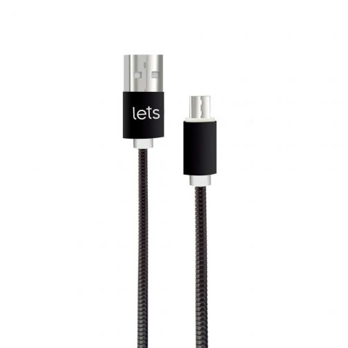 CABLE USB MOD10 - METALICO - V8 - NEGRO - Imagen 2