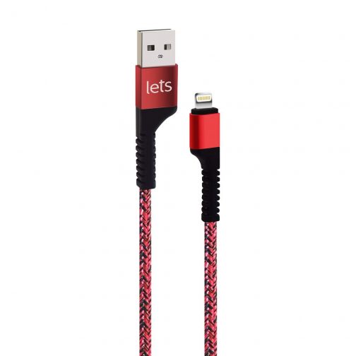 CABLE USB MOD 30 - TEXTIL - IP - ROJO - Imagen 2