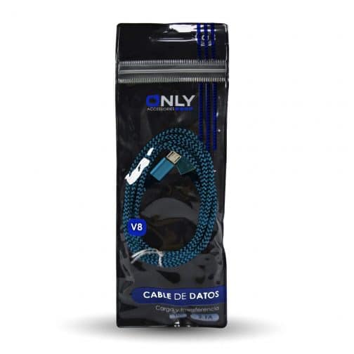 CABLE USB MOD23 - CORDON ECO - V8 - AZUL