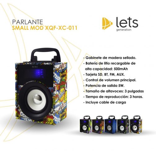 PARLANTE SMALL MOD XQF-XC-011 - GRAFFITI - Imagen 3