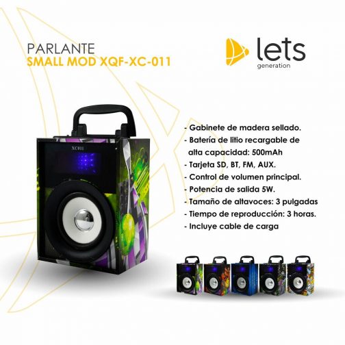 PARLANTE SMALL MOD XQF-XC-011 - VERDE - Imagen 3