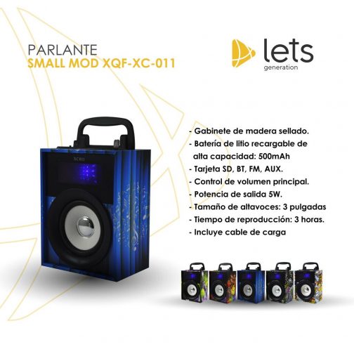 PARLANTE SMALL MOD XQF-XC-011 - AZUL - Imagen 3