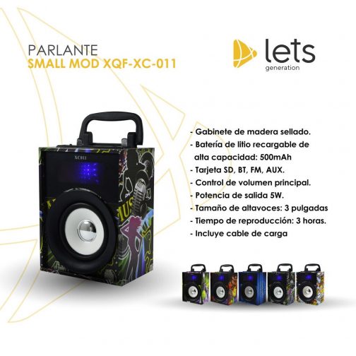 PARLANTE SMALL MOD XQF-XC-011 - NEGRO - Imagen 3