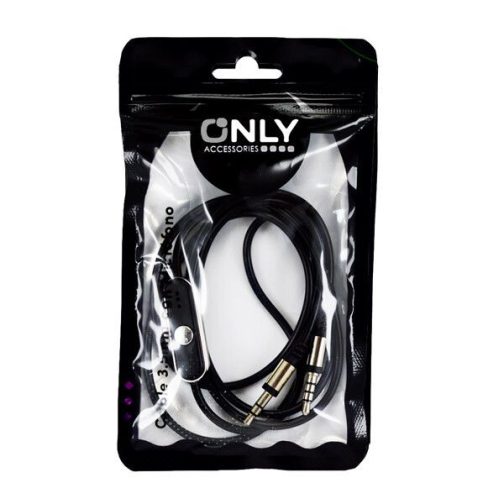 CABLE AUX 3,5 MOD10 - CON MIC - NEGRO