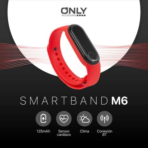 SMART BAND MOD M6 ONLY - ROJO - Imagen 4