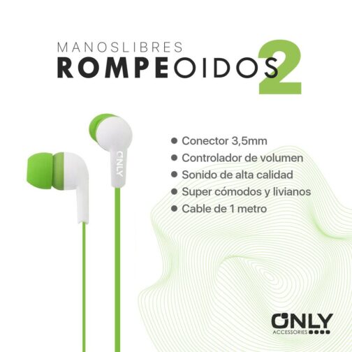 MANOS LIBRES ROMPEOIDOS 2 - VERDE - Imagen 4