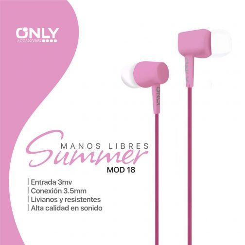 MANOS LIBRES SUMMER MOD18 - ROSA - Imagen 4