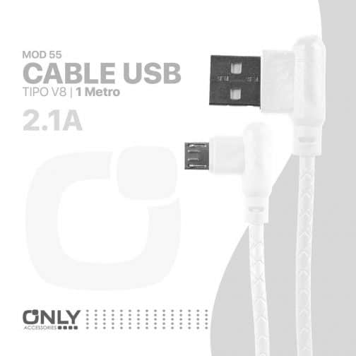 CABLE USB MOD 52 - ELE ONLY - V8 - BLANCO - Imagen 4