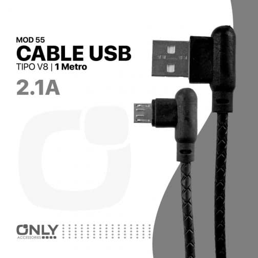 CABLE USB MOD 52 - ELE ONLY - V8 - NEGRO - Imagen 4