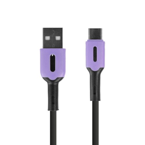 CABLE USB MOD 67 - GUMMY - TIPO C - LILA - Imagen 2