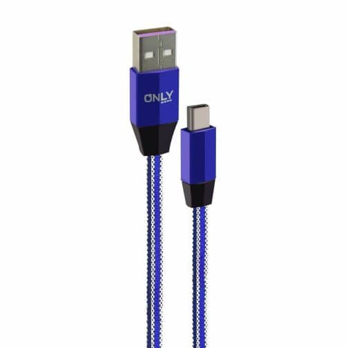 CABLE USB MOD 34 - RAYAS - TIPO C - 3.1 Amp AZUL - Imagen 2