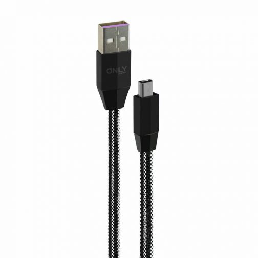 CABLE USB MOD 32 - RAYAS - V8 - NEGRO - Imagen 2