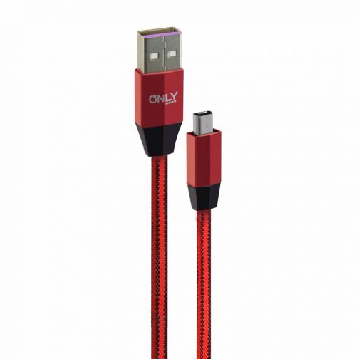 CABLE USB MOD 32 - RAYAS - V8 - ROJO - Imagen 2