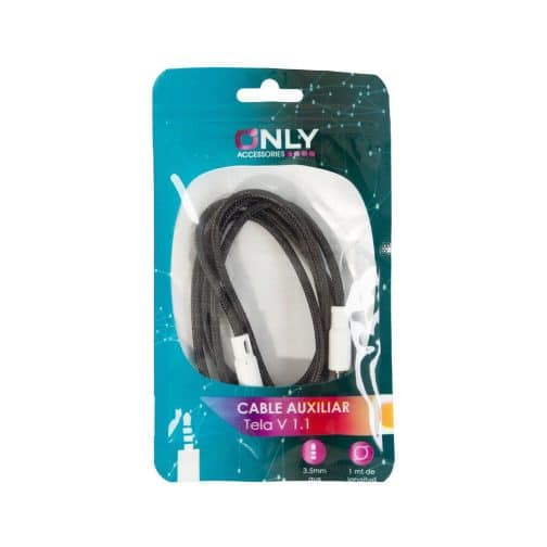 CABLE AUX 3,5 MOD129 - TELADO - NEGRO