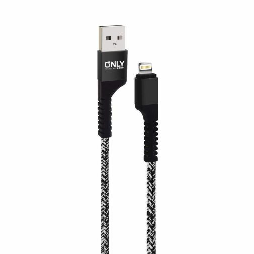 CABLE USB MOD 59 - TEXTIL ONLY - LIGHTNING - NEGRO - Imagen 2