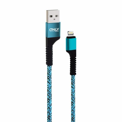 CABLE USB MOD 59 - TEXTIL ONLY - LIGHTNING - AZUL - Imagen 2