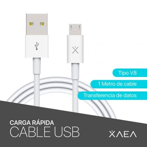 CABLE USB MOD 73 QUALY  4.4 AMP - XAEA - V8 - 1 MTS - Imagen 4