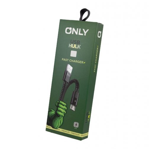 CABLE USB MOD 88 HULK - ONLY - V8 - 4 A - NEGRO