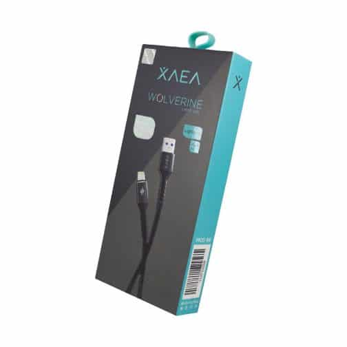 CABLE USB MOD96 WOLVERINE - XAEA - LIGHTNING - 4.4 AMP - NEGRO