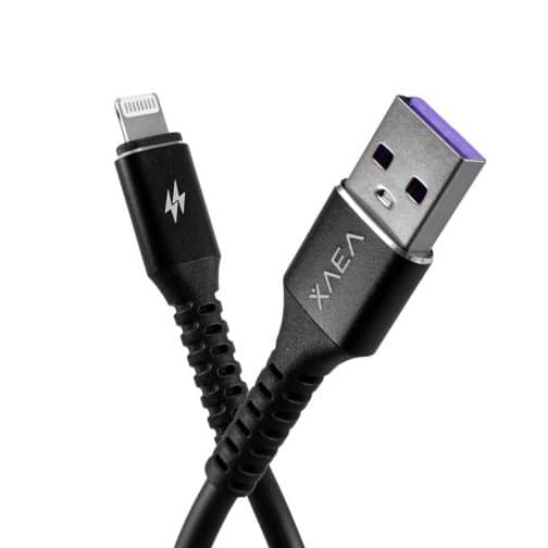 CABLE USB MOD96 WOLVERINE - XAEA - LIGHTNING - 4.4 AMP - NEGRO - Imagen 2