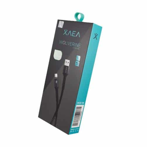 CABLE USB MOD95 WOLVERINE - XAEA - TIPO C - 4.4 AMP - NEGRO