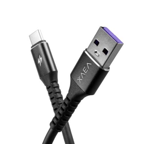 CABLE USB MOD95 WOLVERINE - XAEA - TIPO C - 4.4 AMP - NEGRO - Imagen 2