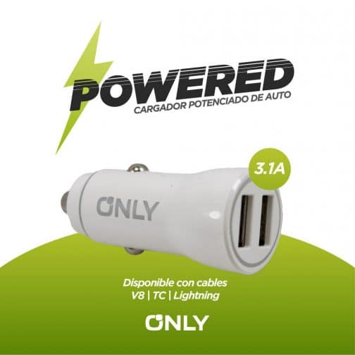 CARGADOR 12V POTENCIADO MOD 35 - ONLY - POWERED - V8 - BLANCO - Imagen 4