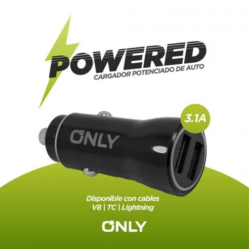 CARGADOR 12V POTENCIADO MOD 35 - ONLY -  POWERED - V8 - NEGRO - Imagen 4