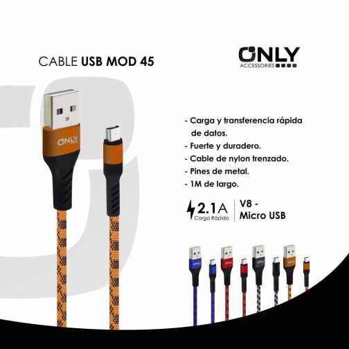 CAB USB MOD 45 - V8 - DORADO 4.2 AMP - Imagen 4