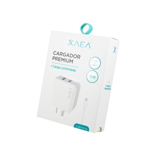 CARGADOR 220V MODX-002 - 3,1A - 2USB + CABLE LIGHTNING - XAEA - BLANCO