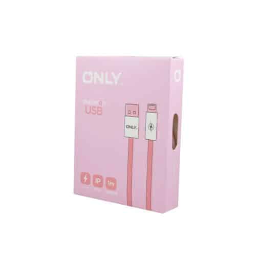 CABLE USB MOD 117 - MACARON - ONLY - LIGHTNING - ROSA