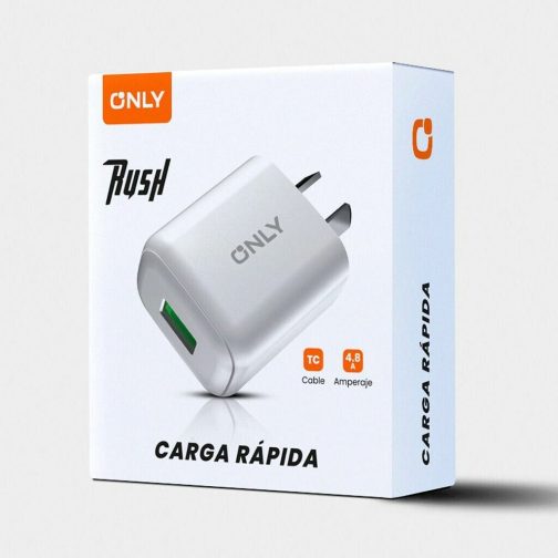 CARGADOR 220V MODO-018 4.8A - RUSH - 1USB - ONLY - BLANCO